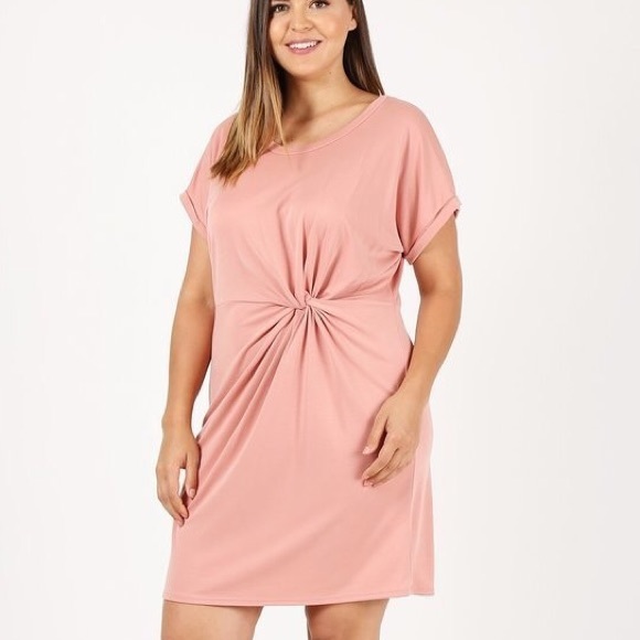Pink Plus Twisted Front Mini Dress NWT - Picture 2 of 7